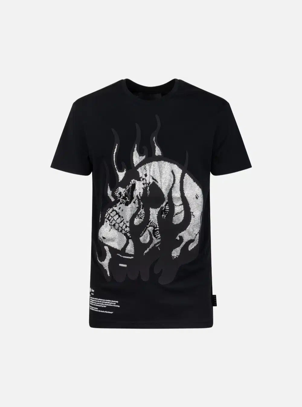 T-shirt flames skull