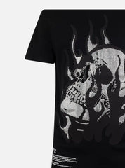 T-shirt flames skull