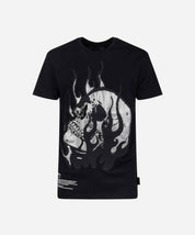 T-shirt flames skull